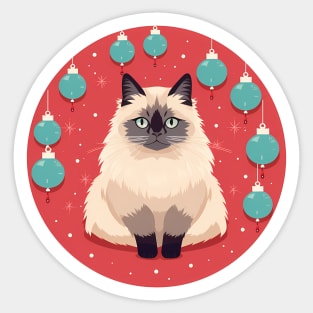 Birman Cat Xmas Ornament, Love Cats Sticker
